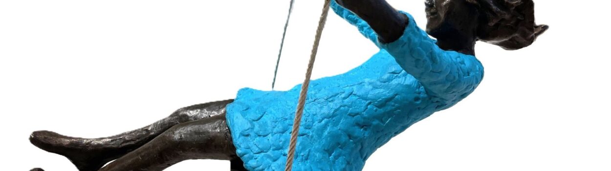 De_Hofgalerie - Anneke Roeleveld Taal Zomerschommel groot brons 30x25cm oplage 8 De Hofgalerie - Anneke Roeleveld Taal Zomerschommel groot brons 30x25cm oplage 8